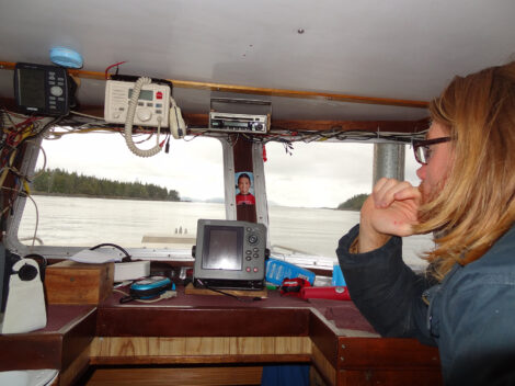 SkeenaWild's Quinn Barabash during the Lelu Island occupation to protect the Skeena