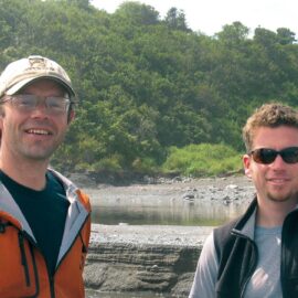 Dmitry Lisitsyn and Brian Caouette on the Vengeri River, Sakhalin, Russia