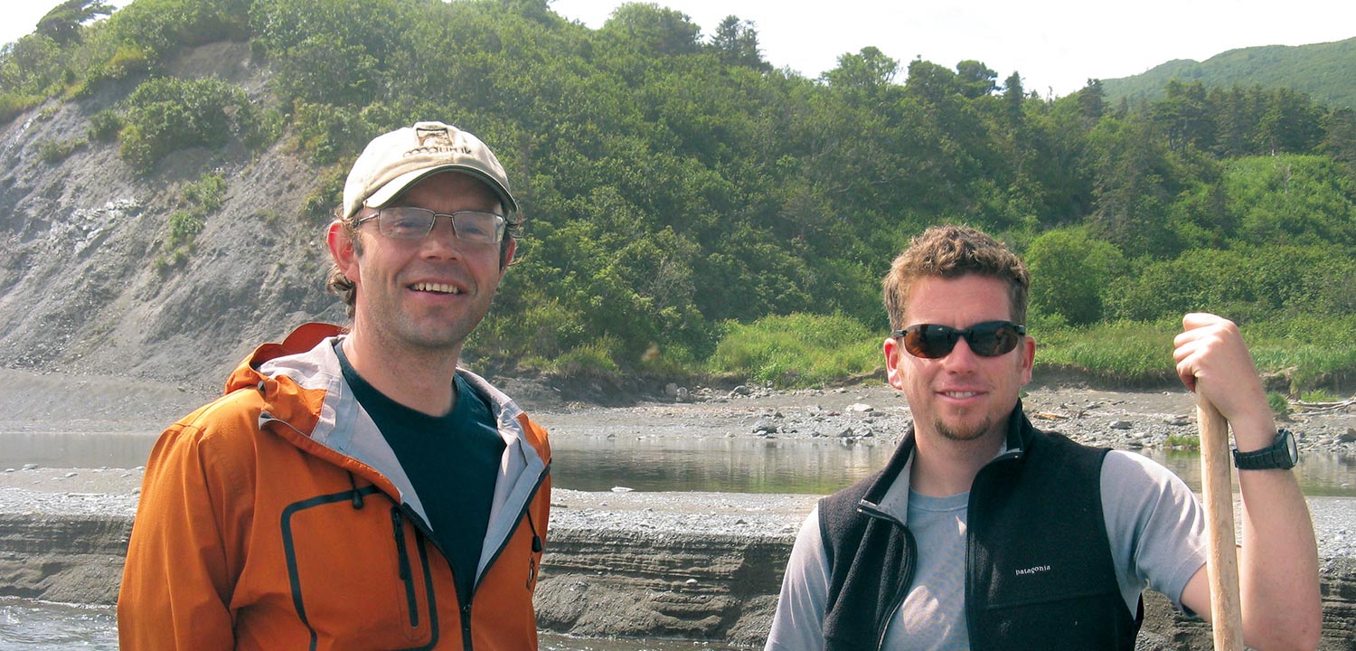 Dmitry Lisitsyn and Brian Caouette on the Vengeri River, Sakhalin, Russia