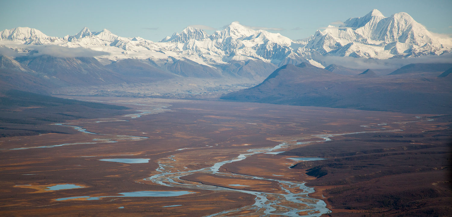 Susitna aerial showing Denali in the background